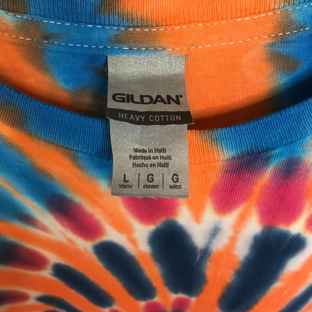 New KIDS Tie-Dye T-Shirt | Orange/Blue | Large - Picture 4 of 6